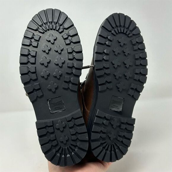 Cougar Brown Waterproof Leather Faux Fur Lace-Up Combat Boots Size 6.5-7** - Picture 9 of 15